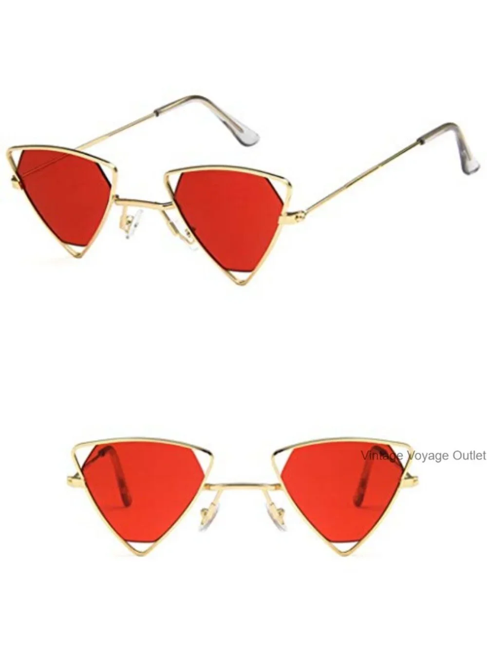 Retro Triangle Sunglasses Unisex UV Protection Metal Frame Classic Stylish